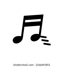 Moving note icon. Simple music symbol. Vector.