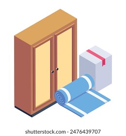 Moving Out Isometric Style Icons
