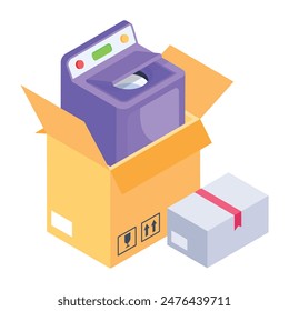 Moving Out Isometric Style Icons