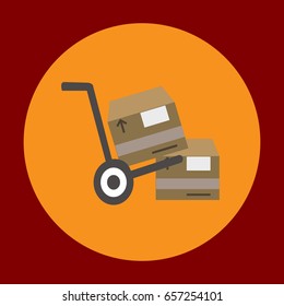 Moving package icon in trendy flat style isolated on grey background. Delivery symbol for your design, logo, UI. Vector illustration, EPS10.