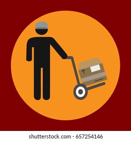 Moving package icon in trendy flat style isolated on grey background. Delivery symbol for your design, logo, UI. Vector illustration, EPS10.