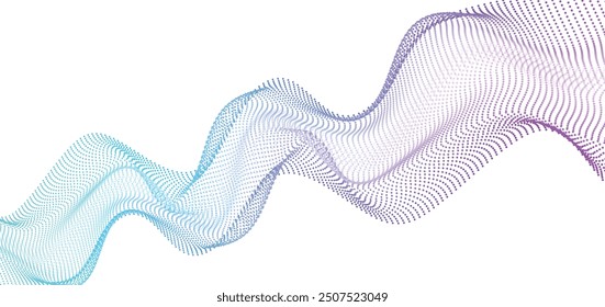 Moving particle with flowing effect design concept. 
