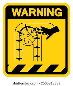 Moving Parts Can Crush and Cut Warning Sign, Vector Illustration, Isolate On White Background Label. EPS10