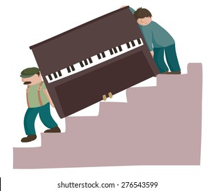 Moving A Piano Downstairs