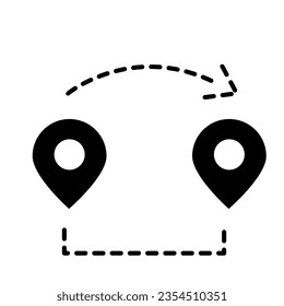 moving place of tour and travel solid icon