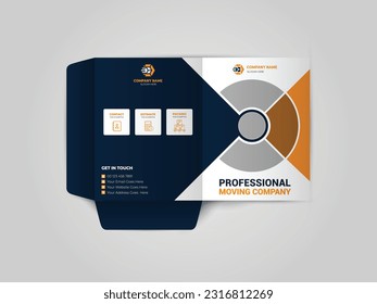 Moving Presentation folder template design, Folder design, cover for catalog, brochures, office move, house move, furniture long distance move Business Presentation 