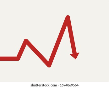 Moving red arrow , zigzag shape