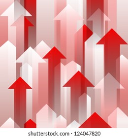 moving up red white transparent arrows