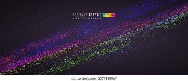 Cintas móviles compuestas de innumerables puntos coloridos, gráficos vectoriales.