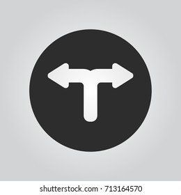 Moving to the right or left. Vector road sign