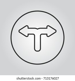 Moving to the right or left. Vector road sign