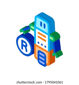 moving robot icon vector. isometric moving robot sign. color isolated symbol illustration