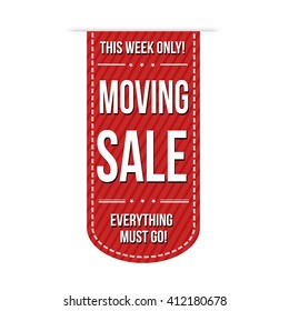 Moving sale banner design over a white background, vector illustration