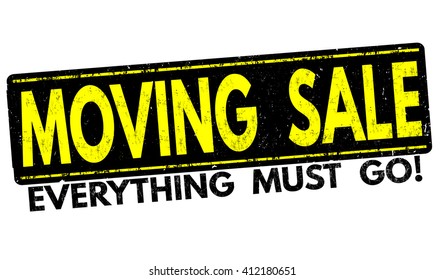 Moving sale grunge rubber stamp on white background, vector illustration