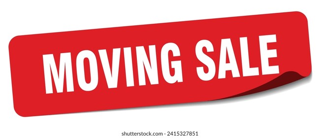 moving sale sticker. moving sale rectangular label isolated on white background