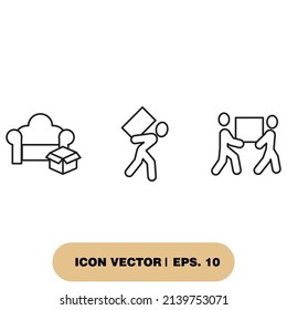 Moving Service icons set . Moving Service pack symbol vector elements for infographic web