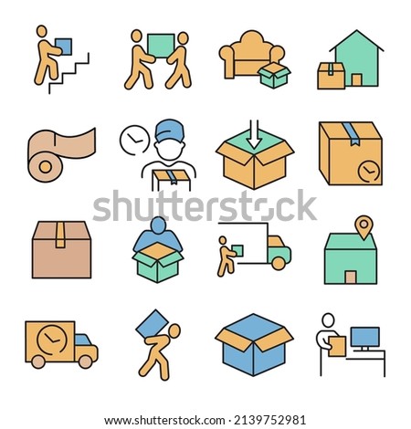 Moving Service icons set . Moving Service pack symbol vector elements for infographic web