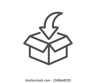 Icono de línea de servicio móvil. Cartas de cosas. El símbolo del transporte de cosas. Elemento de diseño de calidad. Icono de servicio móvil de estilo lineal. Trazo editable. Vector