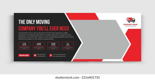 Moving Service Timeline cover social media cover, home move, banner design template, Social media banner for ads, banner social media.