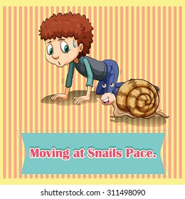 Moving at snails pace illustration