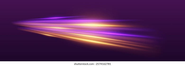 Moving speed at the speed of light. Dynamic neon lines.