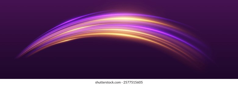 Moving speed at the speed of light. Dynamic neon lines.