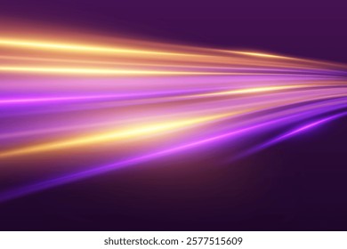 Moving speed at the speed of light. Dynamic neon lines.