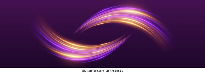 Moving speed at the speed of light. Dynamic neon lines.