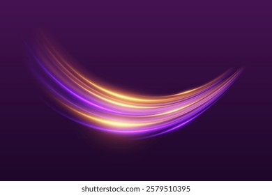 Moving speed at the speed of light. Dynamic neon lines.