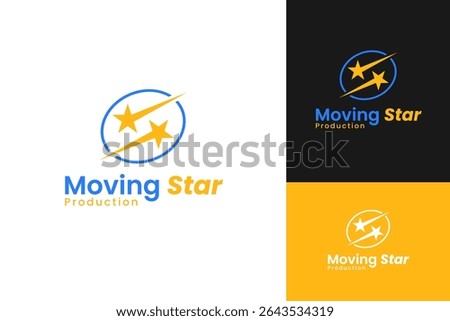 Moving star logo design template vector illustration