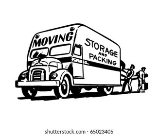 Moving Storage And Packing - Retro Clipart Illustration