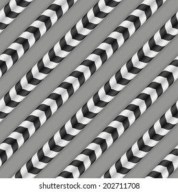 Moving Stripes, Optical Illusion, Vector Seamless Pattern. Some motion and waving appear.