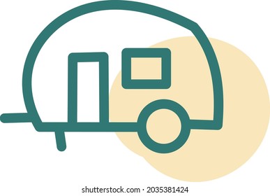 Moving trailer, illustration, vector, on a white background.
