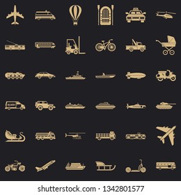 Moving transport icons set. Simple style of 36 moving transport vector icons for web for any design