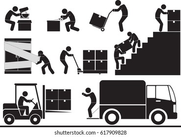 Moving And Transportation Icon Set