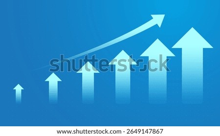 Moving up trends Arrows concepts on light blue background showing the business, finance, and stock market concepts vector illustration