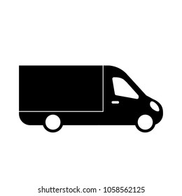 moving truck icon. delivery truck flat