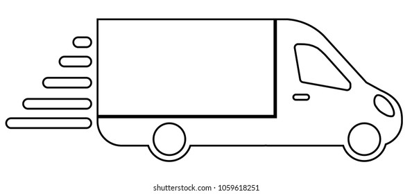 moving truck icon. delivery truck flat