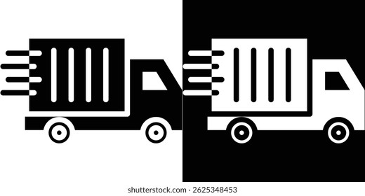 Moving truck icon simple line vector. Symbol, logo.