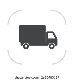 Moving Truck Icon Solid Representation Relocation Home Shifting Services Transport Logistics