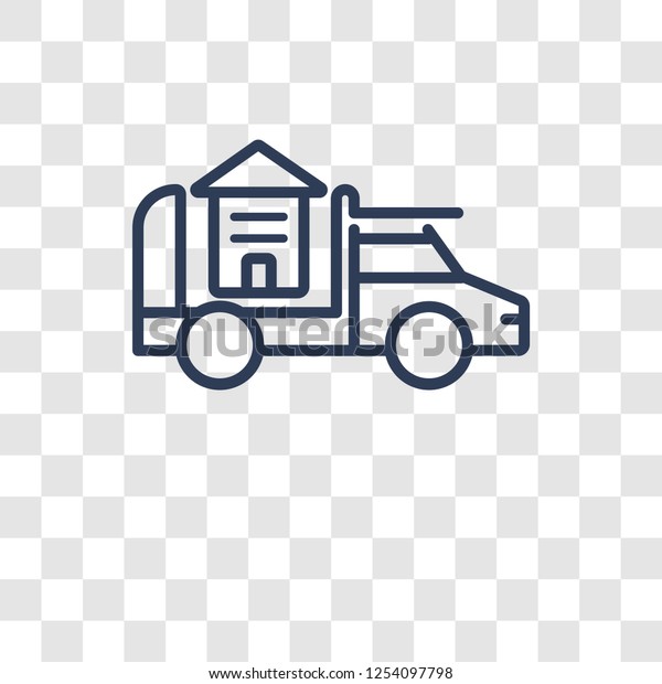 Moving truck icon.\
Trendy Moving truck logo concept on transparent background from\
Real Estate collection