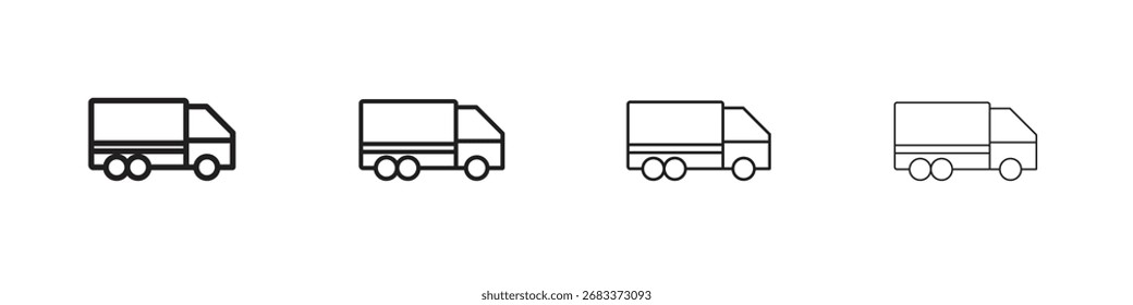 Moving truck icon vector graphics. black style vector icons