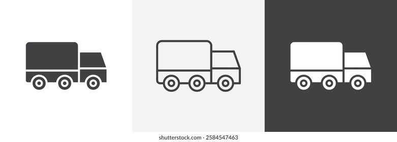Moving truck icons graphics pack vectors.