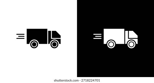 Iconos de camiones en movimiento. Vector Plantilla Ilustración Símbolo Píxeles Perfecto