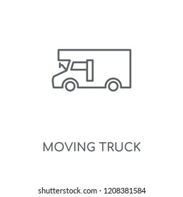 Moving truck linear icon. Moving truck concept stroke symbol design. Thin graphic elements vector illustration, outline pattern on a white background, eps 10.