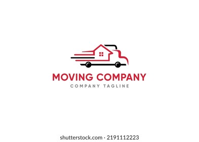 A moving truck logo design concept for movers or moving truck company it can use for a transport services company logo