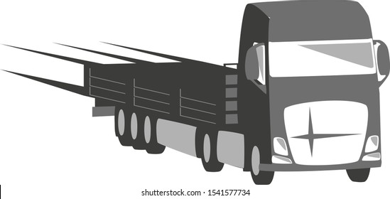 A moving truck. Lorry with platform