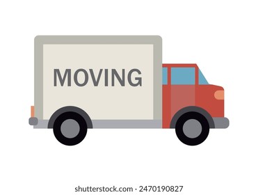 Moving truck on white background.