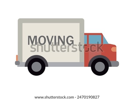 Moving truck on white background.