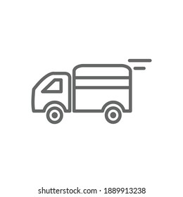 Moving truck simple line icon flat vector illustration